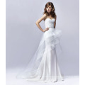 Gorgeously Contemporary Detachable High-Low Tulle Skirt with Horsehair Hem for an Added Touch of Flair Wedding Dress with a Sparkling Beaded Belt on The Waist